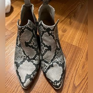 Snake skin booties, Universal Thread, size 7 1/2, worn a couple times